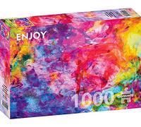 Puzzle 1000 pièces pour Adultes - Peinture à l'huile Abstraite Multicolore Arc-en-Ciel | Finition Mate antireflet | Puzzle Amusant et exigeant | 68 x 48 cm | Cadeau Original | Enjoy