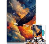 Puzzle 1000 pièces pour adultes,peinture à l'huile d'aigle,puzzles pour adultes,jeux d'activités familiales stimulants,jouet à faire soi-même pour décoration murale de la maison,cadeaux taille 38x26cm