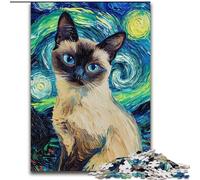 Puzzle 1000 pièces pour Adultes, Peinture à l'huile de Chat, Puzzle en Bois, Jeu d'activités familiales pour Adolescents, Casse-tête Stimulant (Taille 50x75cm)