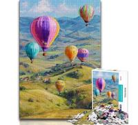 Puzzle 1000 pièces pour Adultes, Peinture à l'huile de montgolfière, Jeu Familial Anti-Stress, défi Difficile, renforce l'amour Entre Couples, à partir de 14 Ans, 38x26cm