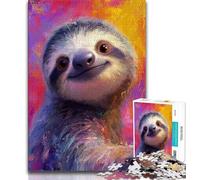 Puzzle 1000 pièces pour Adultes, Peinture à l'huile de Paresseux, Difficile à réaliser, mais Amusant et Humoristique, Cadeau d'anniversaire et Cadeau Unique (38x26cm)