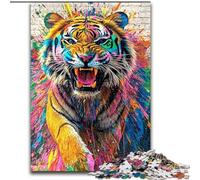 Puzzle 1000 pièces pour Adultes, Peinture à l'huile de Tigre, Jeux, Jouets, Cadeaux d'anniversaire Uniques pour Les Enfants de 14 Ans et Plus (Taille 26x38cm)