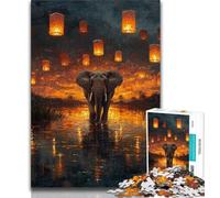 Puzzle 1000 pièces pour Adultes, Peinture à l'huile d'éléphant, Jeux éducatifs, décoration d'intérieur, Cadeau d'anniversaire, Art Mural (Taille 38x26cm)
