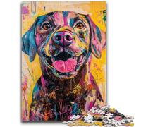 Puzzle 1000 pièces pour Adultes, Peinture à l'huile Labrador Retriever, 1000 pièces pour Adultes, idéal pour Les soirées Jeux, Jouet coloré pour la Maison (50x75cm)