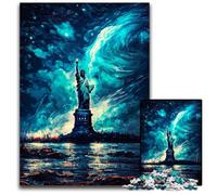 Puzzle 1000 pièces pour Adultes, Peinture à l'huile Lady Liberty, Puzzle en Bois pour Adultes, activité familiale, décoration d'intérieur, Cadeau de Vacances, 50x75cm/19,68x29,52 Pouces
