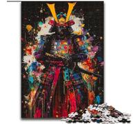 Puzzle 1000 pièces pour Adultes, Peinture à l'huile Ninja Samurai, Jeu Stimulant et Familial avec Affiche et fiche de Questions-réponses (26x38cm)