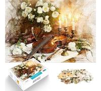 Puzzle 1000 pièces pour Adultes Peinture à l'huile pour Violon Jouets de Jeu stimulants Décoration Murale, Cadeaux Uniques pour Anniversaire et Noël 50x70cm