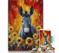 Puzzle 1000 pièces pour Adultes, Peinture à l'huile, Tournesol, âne, Jeu éducatif, défi, Collection d'artistes, Beaux-Arts, 50x75cm