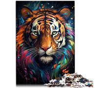 Puzzle 1000 pièces pour Adultes Peinture Aquarelle Tigre Dessin animé 26 x 38 cm Collection d'artistes Beaux-Arts