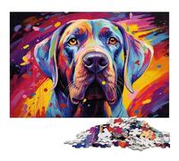 Puzzle 1000 pièces pour Adultes Peinture Artistique colorée Chien pour Puzzle Une œuvre d'art pour Adolescents de 14 Ans et Plus 1000 pièces (75 x 50 cm)