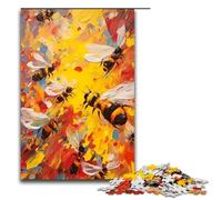 Puzzle 1000 pièces pour Adultes Peinture d'abeilles Jeu éducatif défi Jouet Illustration Cadeau 75 x 50 cm