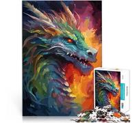 Puzzle 1000 pièces pour Adultes Peinture d'art Abstrait de Dragon Jouets Anti-Stress Car C'est Un pour Toute la Famille 75x50cm