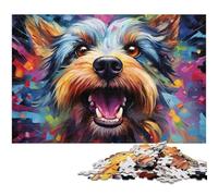 Puzzle 1000 pièces pour Adultes Peinture de Chien colorée Puzzle Familial Amusant activités à la Maison Cadeau d'anniversaire Cadeaux de Voyage 1000 pièces (38 x 26 cm)
