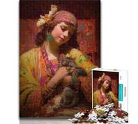 Puzzle 1000 pièces pour Adultes Peinture de Gaston Bussières Puzzle 1000 pièces pour Adultes et Adolescents, avec Affiche et fiche de Questions Assorties pour Les 14 Ans et Plus 26x38cm
