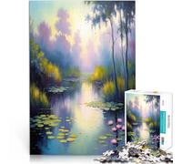 Puzzle 1000 pièces pour Adultes Peinture de Jardin de nénuphars de rêve de Style Monet Jeux éducatifs Décoration Parfaite 52x38cm