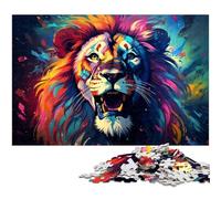 Puzzle 1000 pièces pour Adultes Peinture de Lion Fantastique Puzzle en Papier Amusant 1000 pièces (38 x 26 cm)
