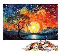 Puzzle 1000 pièces pour Adultes Peinture de Paysage néon coloré décoration Murale Excellent Cadeau pour Les Adolescents de 14 Ans et Plus 1000 pièces (75 x 50 cm)