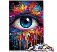 Puzzle 1000 pièces pour Adultes Peinture des Yeux en Couleur Apprentissage Puzzle éducatif 26x38cm Soulagement du Stress Séjour Tuer Le Temps