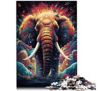 Puzzle 1000 pièces pour Adultes, Peinture éléphant, Puzzle éducatif, Jeu Familial, 14,96 po x 20,47 po, décoration Artistique pour la Maison