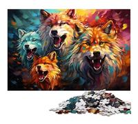Puzzle 1000 pièces pour Adultes Peinture Fantastique en Couleur Loup Difficile idéal comme Cadeau et Jouet pour Adolescents de 14 Ans et Plus 1000 pièces (75 x 50 cm)