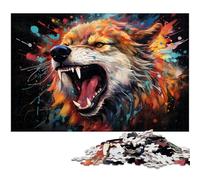Puzzle 1000 pièces pour Adultes Peinture Fantastique en Couleur Loup Puzzle Difficile Une œuvre d'art pour Adolescents de 14 Ans et Plus 1000 pièces (75 x 50 cm)