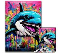 Puzzle 1000 pièces pour Adultes, Peinture Graffiti, Baleine, Puzzle en Carton, idéal pour décorer et stimuler Le Cerveau, 26x38cm / 10,23x14,96 Pouces