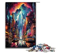 Puzzle 1000 pièces pour Adultes Peinture Néon New York Times Square Jeu Puzzles pour est idéal comme Cadeau pour Toute la Famille 1000 pièces (75x50cm)