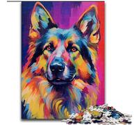 Puzzle 1000 pièces pour Adultes, peintures colorées de Berger Allemand, Puzzle Impossible pour Adultes, Taille 26x38cm, idéal pour s'amuser en Famille, se détendre et Offrir des Cadeaux de Vacances