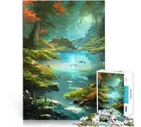 Puzzle 1000 pièces pour Adultes Peintures de rivières calmes Jouets de Jeu pour Cadeau Familial Cadeau Amusant 38x52cm