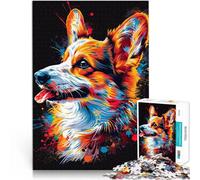 Puzzle 1000 pièces pour Adultes Pembroke Welsh Corgi Chien Anti-Stress 26x38cm Améliorer l'amour Entre Les Couples pour Les Adolescents de 14 Ans et Plus