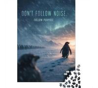 Puzzle 1000 pièces pour Adultes, Penguin Walking Away from The Crowd
