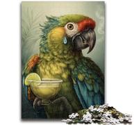 Puzzle 1000 pièces pour Adultes Perroquet Buvant du café Anti-Stress Défi Difficile Décoration d'intérieur Unique et Cadeaux 50x75cm