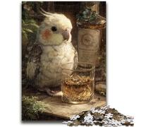 Puzzle 1000 pièces pour Adultes Perroquet Buvant Une Boisson 1000 pièces pour Adultes, défi d'intelligence cérébrale, Jouets addictifs pour la décoration de la Maison (38x26cm)