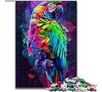 Puzzle 1000 pièces pour Adultes Perroquet coloré en Bois, pour Adolescents à partir de 14 Ans, décoration d'intérieur 50x75cm pour Anniversaires, fêtes et Occasions spéciales