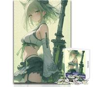 Puzzle 1000 pièces pour Adultes - Personnage d'anime aux Cheveux Verts avec Arme - Idéal pour se détendre Pendant Son Temps Libre - Assemblage Net et sans Couture - Dimensions:38x26cm