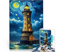 Puzzle 1000 pièces pour Adultes Phare dans Stay Night Jeu Familial Anti-Stress Défi Difficile Bon Cadeau 38x26cm