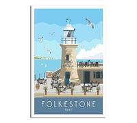 Puzzle 1000 pièces pour Adultes, Phare de Folkestone, Kent, Jeu éducatif, idéal pour se détendre et décorer Un Mur, 38 x 26 cm