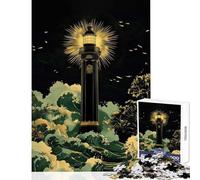 Puzzle 1000 pièces pour Adultes « Phare de l'éternité » ︰ Lumière Qui Guide dans la tempête Décoration intérieure Jouet Cadeau Père Noël Secret Casse-tête Détente intellectuelle Dimensions 50x75cm