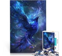 Puzzle 1000 pièces pour Adultes Phénix Bleu Fabriqué en Carton pour Les 14 Ans et Plus Jeu de décoration d'intérieur Bon Cadeau。Taille:38x52cm/14.96x20.47pouce