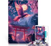 Puzzle 1000 pièces pour Adultes Phénix dans la Nuit des cerisiers en Fleurs Casse-tête pour Cadeau d'anniversaire, Cadeaux 50x70cm