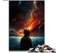 Puzzle 1000 pièces pour Adultes Phénomène Spatial Orange Puzzle en Carton Taille 26x38cm Jeu de réflexion pour Adolescents, Cadeau de Vacances idéal