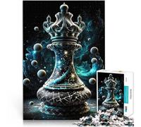Puzzle 1000 pièces pour Adultes Pièce d'échecs Cosmique Fait de Papier，Convient aux 14 Ans et Plus Jeux éducatifs à Faire soi-même Cadeaux Difficiles et durs pour Femmes et Hommes。Taille：26x38cm