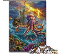 Puzzle 1000 pièces pour Adultes - Pieuvre de l'océan - Puzzle 1000 pièces - Idéal pour s'amuser en Famille pour Les Vacances et Les Anniversaires - 50x75cm