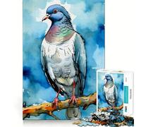 Puzzle 1000 pièces pour Adultes Pigeon Aquarelle »,Jeu de mémoire Amusant,pièces Robustes et aux découpes nettes,Cadeau Unique pour soulager Le Stress (38x26cm)