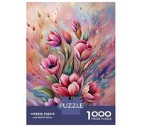Puzzle 1000 Pièces pour Adultes Pink Blossom Flower Puzzle Adulte - Jeu De Réflexion - Vacances À La Maison - Tuer Le Temps - Faire Travailler Son Cerveau 70x50cm/1000pcs