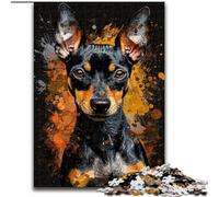 Puzzle 1000 pièces pour Adultes Pinscher Nain, Puzzle Artistique en Bois, pour Noël, Halloween, Pâques et Le Nouvel an(1000 pièces, 50x75cm)