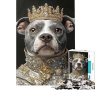 Puzzle 1000 pièces pour Adultes Pit Bull Royalty Jeu Amusant et Difficile Cadeau Original pour Un Anniversaire ou Autre (Dimensions 50x75cm)