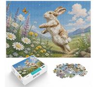 Puzzle 1000 pièces pour Adultes, Pixel Art Jumping Rabbit | Pour une idée cadeau autour du Nouvel An : ce puzzle 1000 pièces adulte offre aux adultes un loisir calme en hiver.