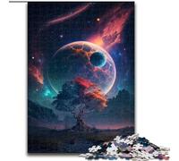 Puzzle 1000 pièces pour Adultes Planète Arbre en Bois, pour Noël et Le Nouvel an, Cadeau de Vacances 50x75cm pour Les fêtes, Les Anniversaires et Les soirées Jeux en Famille