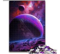 Puzzle 1000 pièces pour Adultes Planète effrayante Néon en Bois, Parfait pour Une décoration DIY ou Un Cadeau d'anniversaire. Jeu de réflexion pour Adolescents 50x75cm, pour Les fêtes.